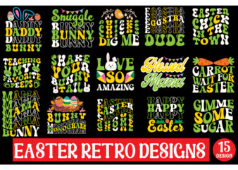 Easter retro designs bundle,happy easter svg png design, easter bunny svg design, kids easter svg design, easter shirt svg design, easter s