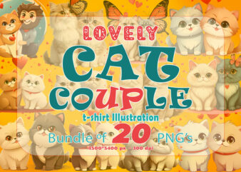 Cuple cat punk vibes t-shirt design bundle
