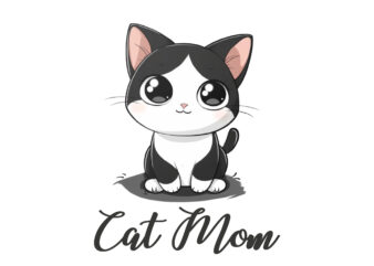 cat mom t shirt design