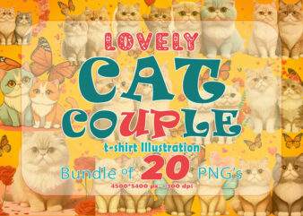 Abstract Couple Cat T-shirt Illustration