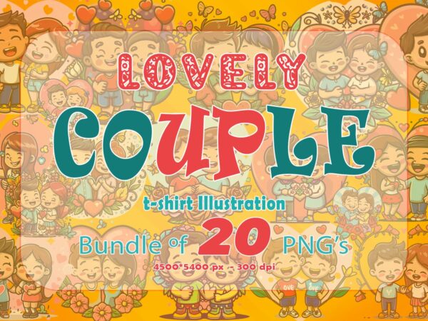 Abstract couple t-shirt illustration t-shirt design bundle