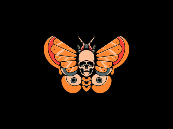 Dead butterfly t shirt vector illustration