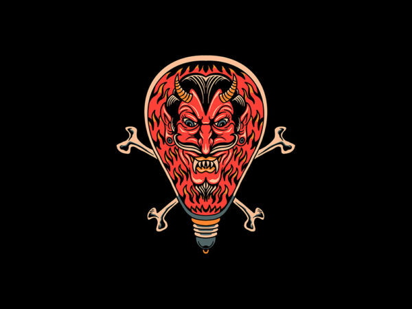 Devil in the lamp t shirt vector illustration