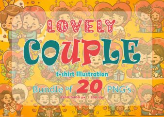 Couple Illustration Clipart Bundle t-shirt Design