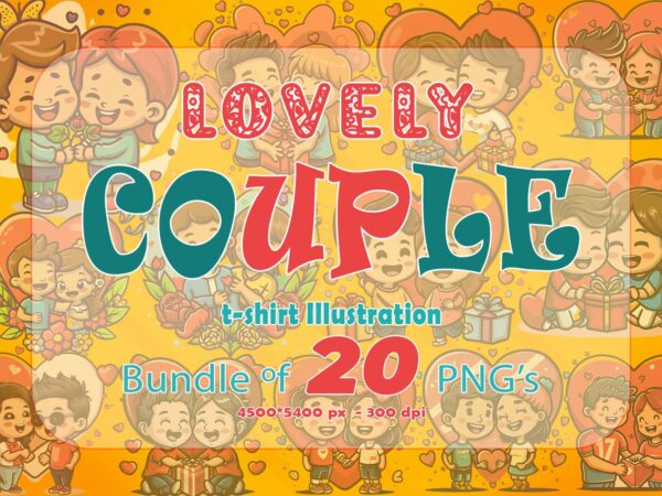 Couple illustration clipart bundle t-shirt design