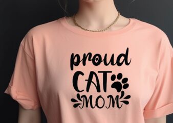 Proud Cat Mom t shirt illustration