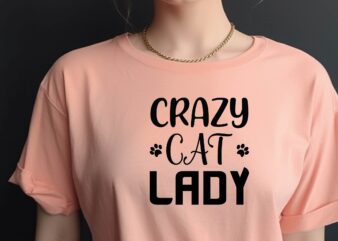 Crazy Cat Lady t shirt vector file