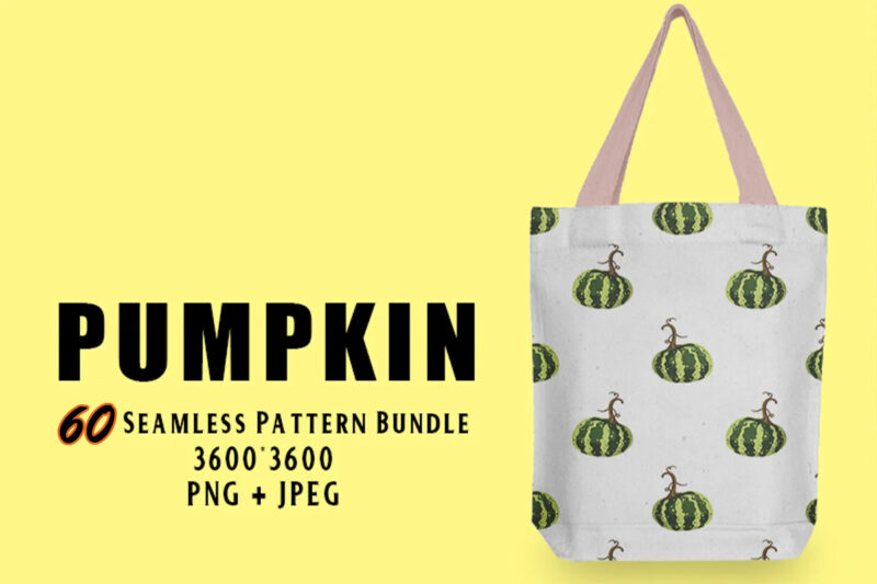 Pumpkin Seamless Pattern 60 Illustration Bundle