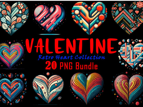 Valentines day boho heart illustration t-shirt design bundle