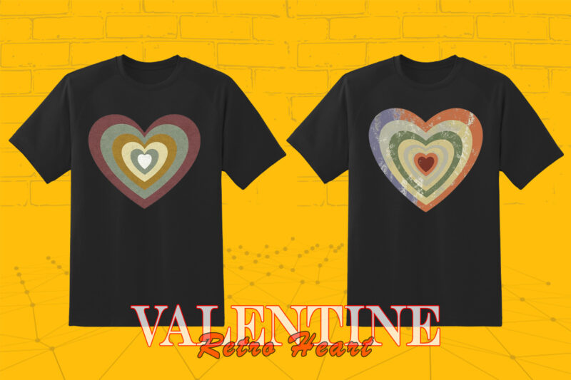 Love for Valentines Day Vintage Heart Illustration Clipart Bundle