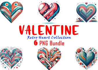 Cartoon Valentines Day Boho Heart Illustration T-shirt Bundle