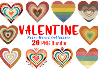 Love for Valentines Day Vintage Heart Illustration Clipart Bundle t shirt vector graphic