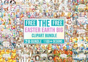 Easter Earth Big Clipart Bundle