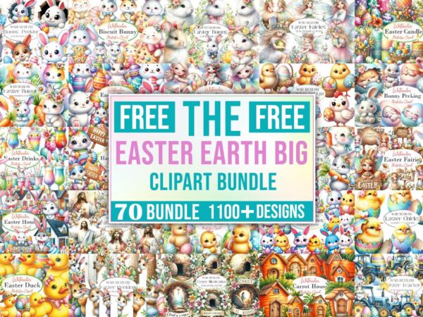 Easter earth big clipart bundle vector clipart