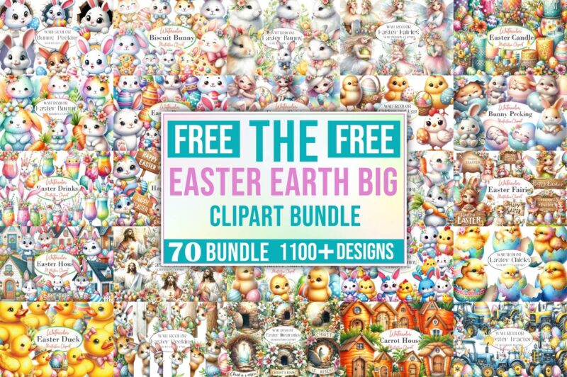 Easter Earth Big Clipart Bundle