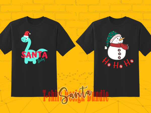 Funny santa tshirt illustration bundle