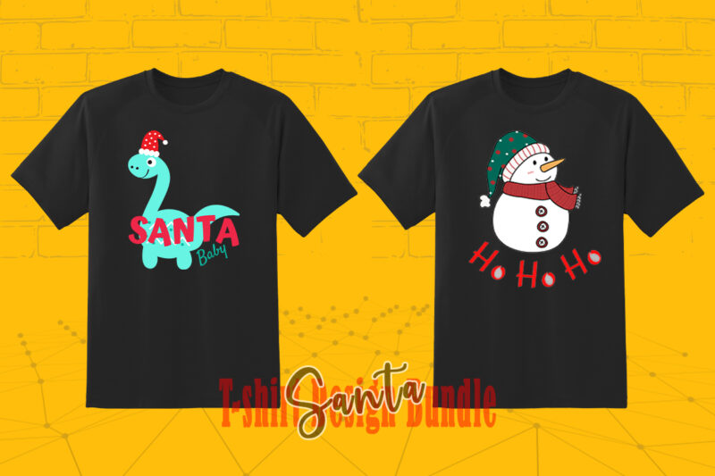 Funny Santa tshirt Illustration Bundle