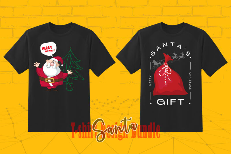 Funny Santa tshirt Illustration Bundle