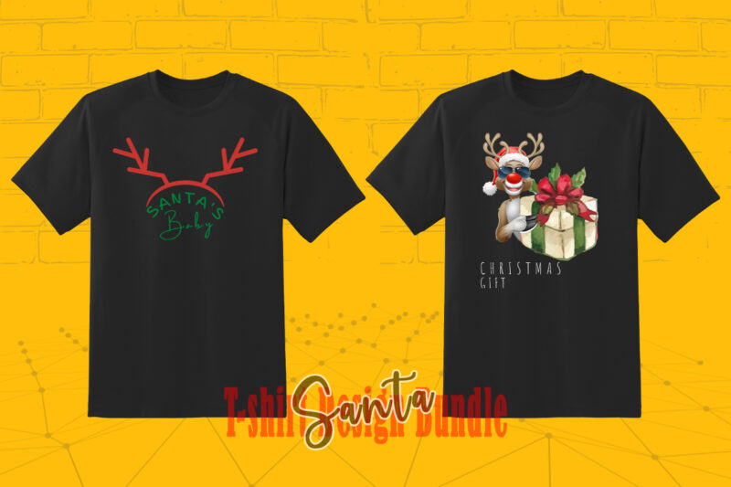 Funny Santa tshirt Illustration Bundle