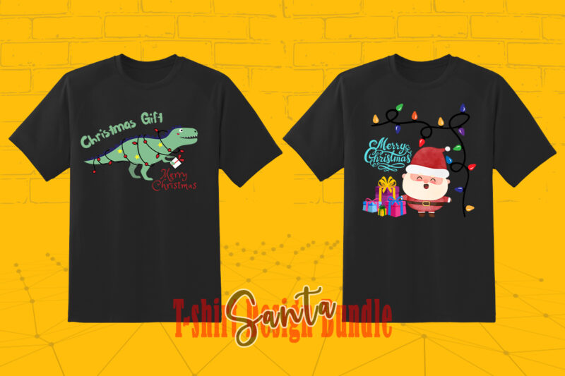 Funny Santa tshirt Illustration Bundle