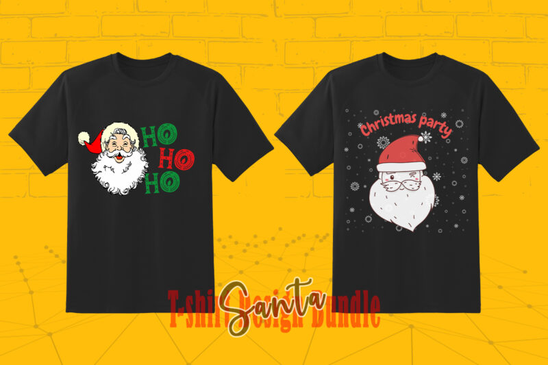 Funny Santa tshirt Illustration Bundle