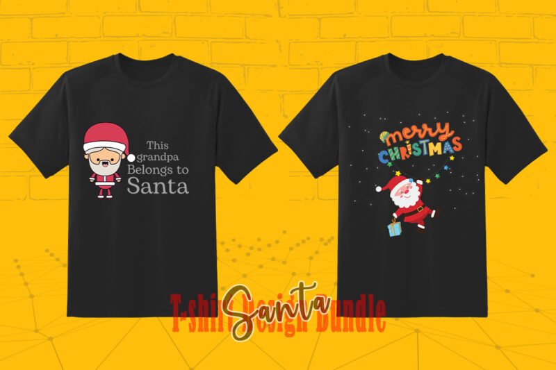 Funny Santa tshirt Illustration Bundle