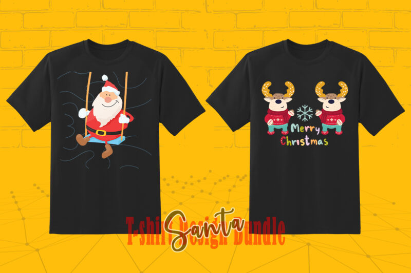 Funny Santa tshirt Illustration Bundle