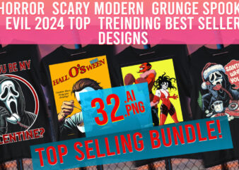 Horror Scary Modern Grunge Spooky Evil 2024 Top Trending Best Seller Design