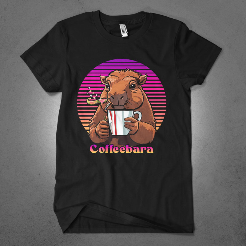 20 capybara lover tshirt design bundle illustration