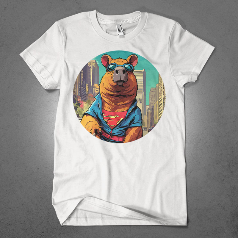 20 capybara lover tshirt design bundle illustration