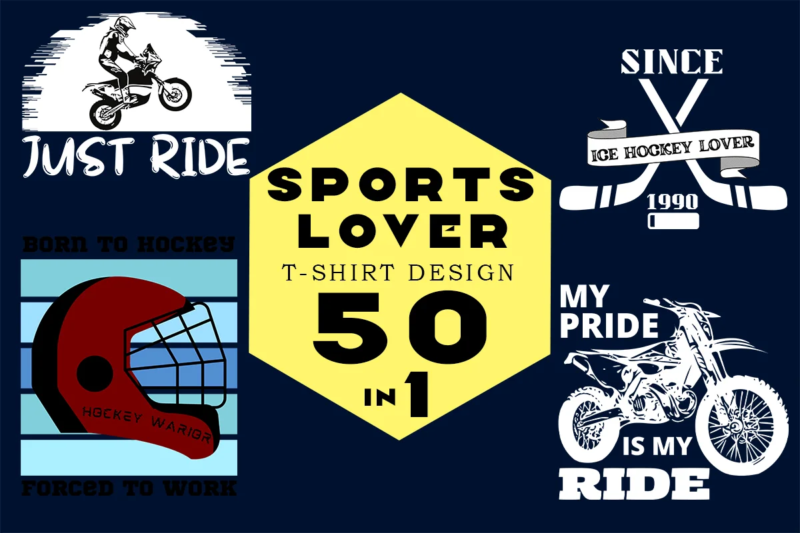 Sports Lover t-shirt 50 Illustration Clipart Bundle