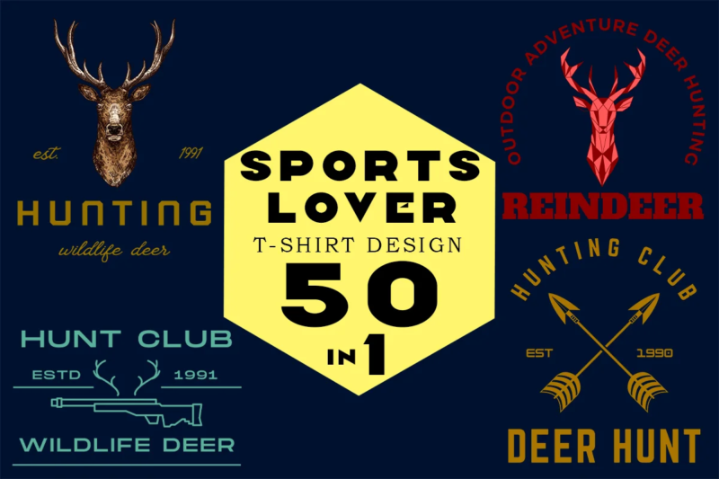 Sports Lover t-shirt 50 Illustration Clipart Bundle