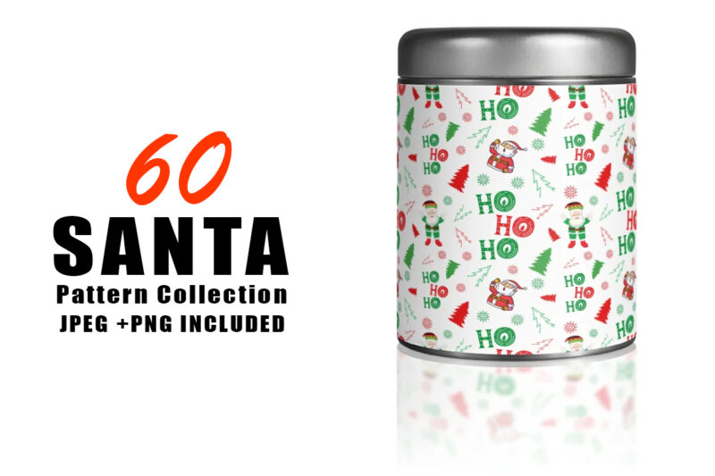 60 Christmas Santa Seamless Pattern Bundle