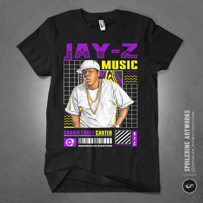 populer american rapper streetwear tshirt design bundle illustration