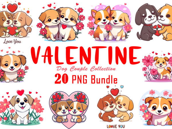 Valentines day dog couple cartoon character illustration t-shirt clipart bundle for trendy t-shirt designs Valentines day dog couple cartoon character illustration t-shirt clipart bundle for trendy t-shirt designs
