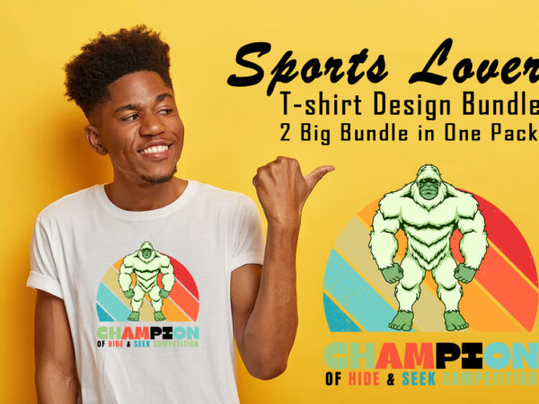 Wild sports lover t-shirt illustration bundle