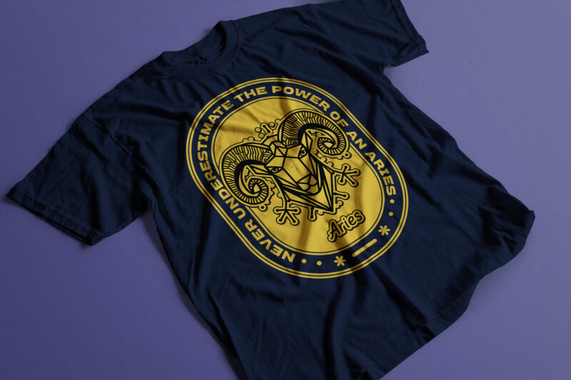 never underestimate the power of an ARIES zodiac DESIGN streetwear tshirt design