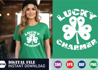 Lucky charmer t-shirt design, st. patrick’s day svg, lucky charmer shamrock svg t shirt, st patrick’s day bundle,st patrick’s day svg bundle