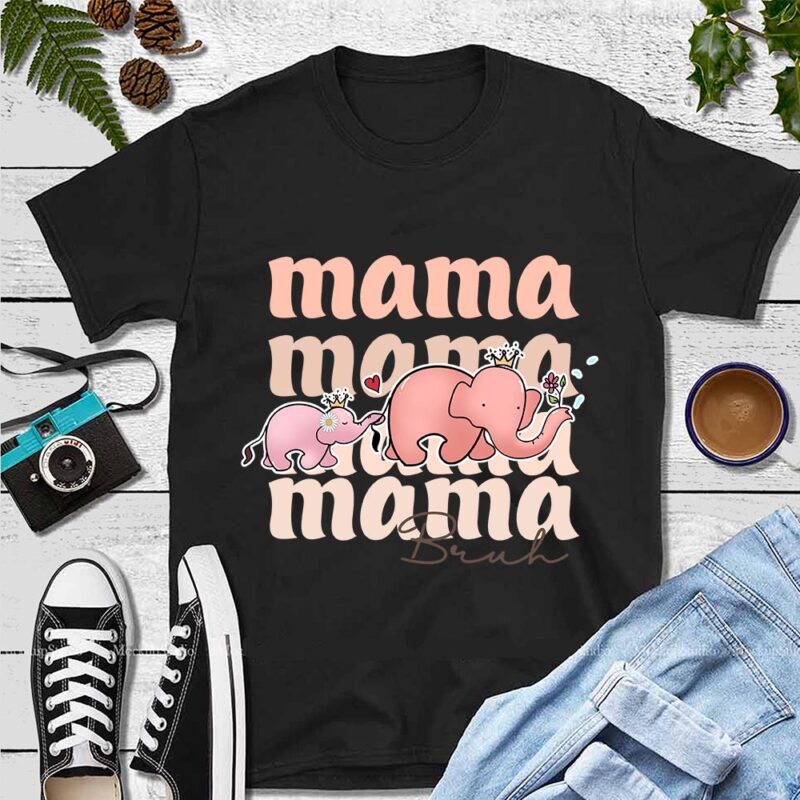Mama Bruh Png, Mother Day Png, Elephant Mommy Png