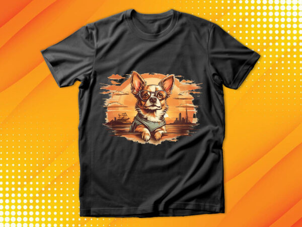 Cute dog vintage retro t shirt vector file