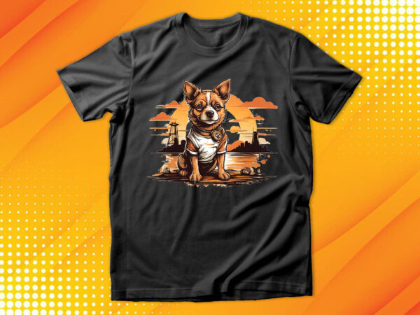 Cute dog vintage retro t shirt vector file