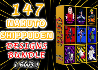 147 Naruto T-Shirts Design Bundle