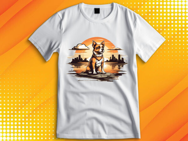 Cute dog vintage retro t shirt vector file