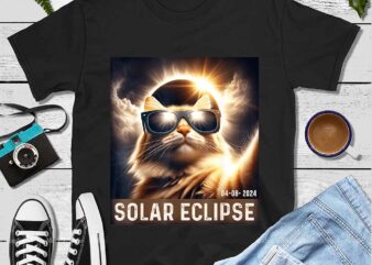 Cat Taking A Selfie With Solar 2024 Eclipse Wearing Glasses Png
