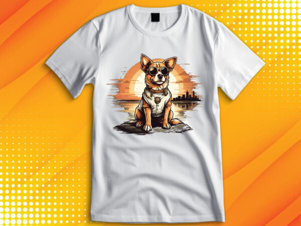 Cute dog vintage retro t shirt vector file