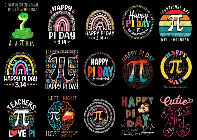15 Pi Day Shirt Designs Bundle P2, Pi Day T-shirt, Pi Day png file, Pi Day digital file, Pi Day gift, Pi Day download, Pi Day design