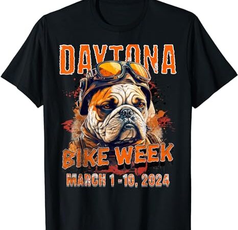 2024 daytona beach bike week – vintage rally art on front t-shirt