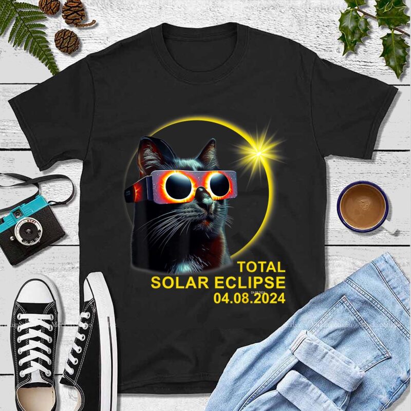 Cat Hello Darkness My Friend Solar Eclipse April 8 2024 Png