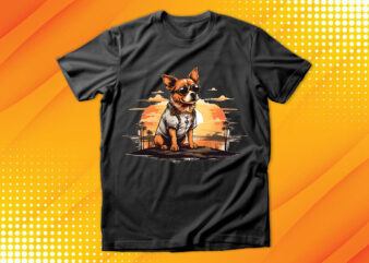 Cute Dog Vintage Retro t shirt vector file