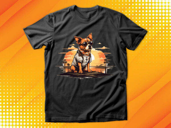 Cute dog vintage retro t shirt vector file